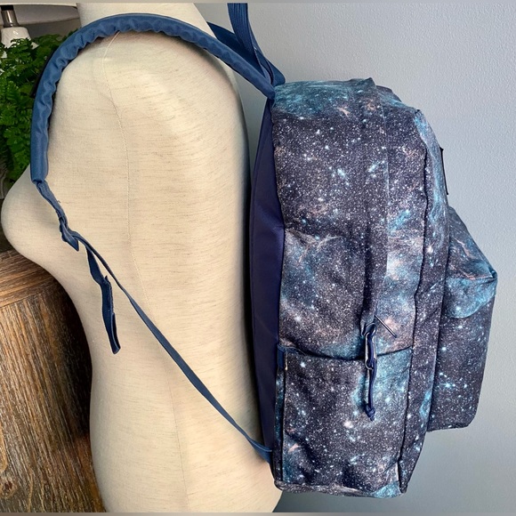 Vintage Jansport Classic Galaxy Backpack Large Student Bag Blue Y2K Backpack - Picture 4 of 14